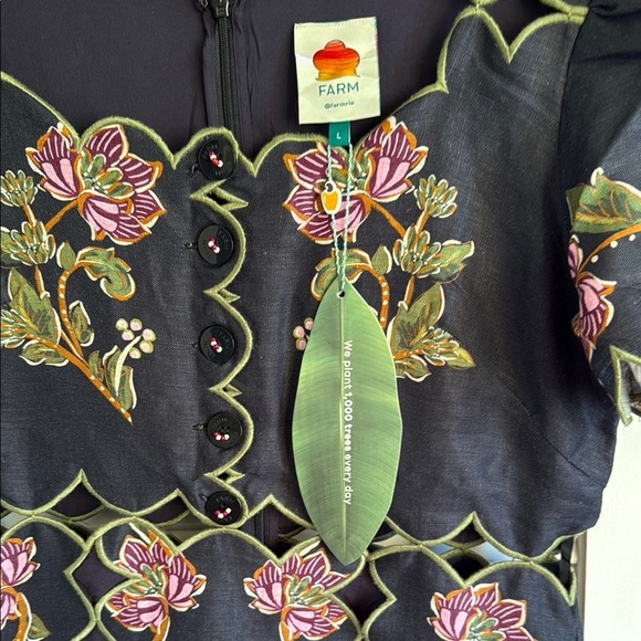 NWT Farm Rio Embroidered dress with cutouts - Picture 8 of 10